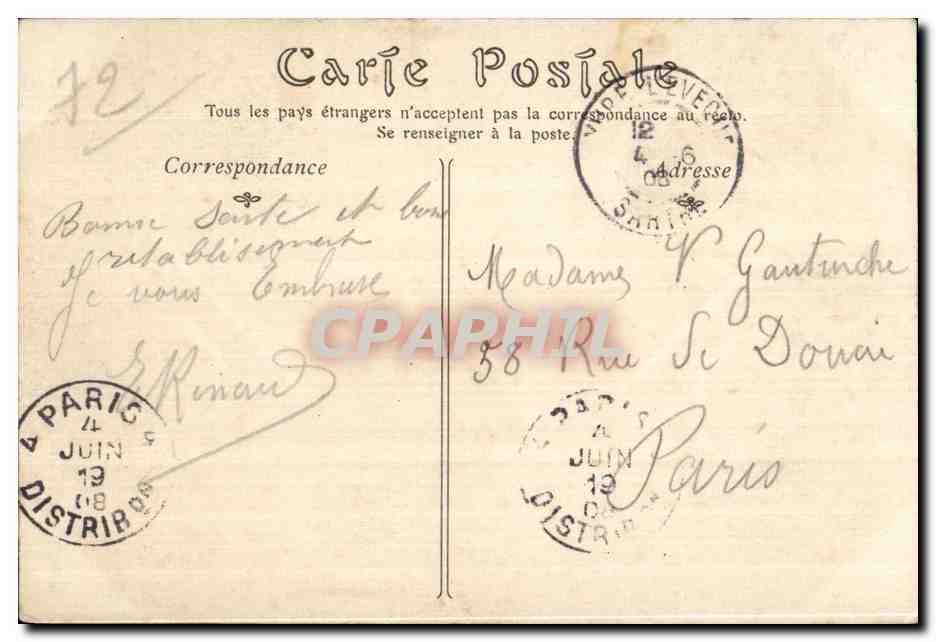 CPA Le Monument d Auvours pres d Yvre I Eveque Militaria — Rückseite