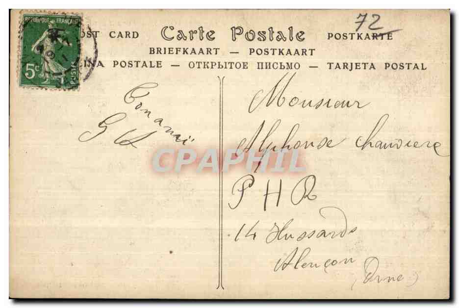 Camp d'Auvours — Vue côté nord — Edition L. Jonieux, Le Mans — Rückseite