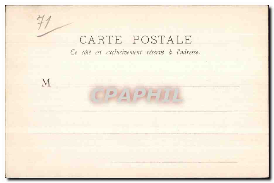 Autun, le Cathédrale — vue de la ville avec marché — éditeur non identifié, n° de série non visible — Verso