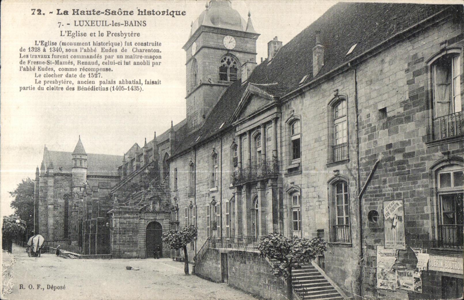 L'Église et le Presbytère à Luxeuil-les-Bains — La Haute-Saône historique, n°72, éditeur R. O. F.