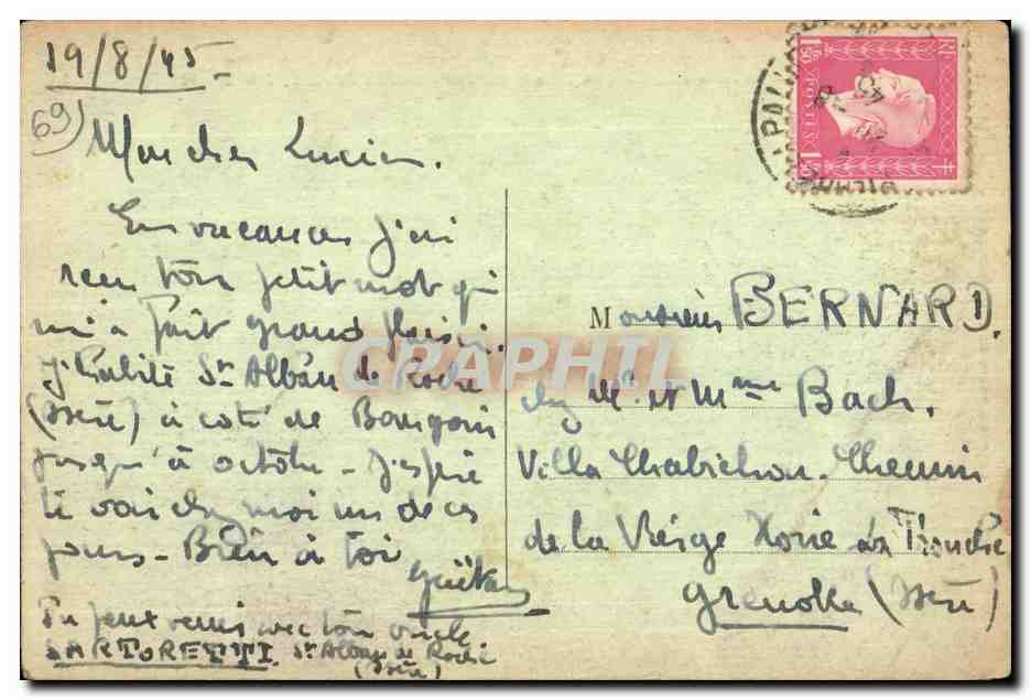 Saint Bonnet le Froid - La Cour du Chateau - CPA  — Rückseite