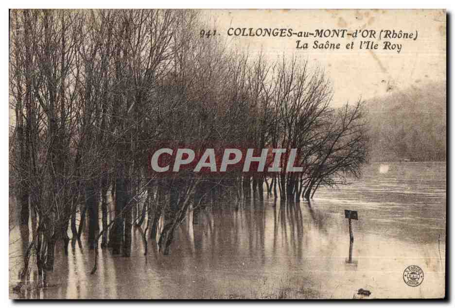 Collonges-au-Mont-d'Or (Rhône) — La Saône et l'Île Roy — éditeur S. Farges, n° 941