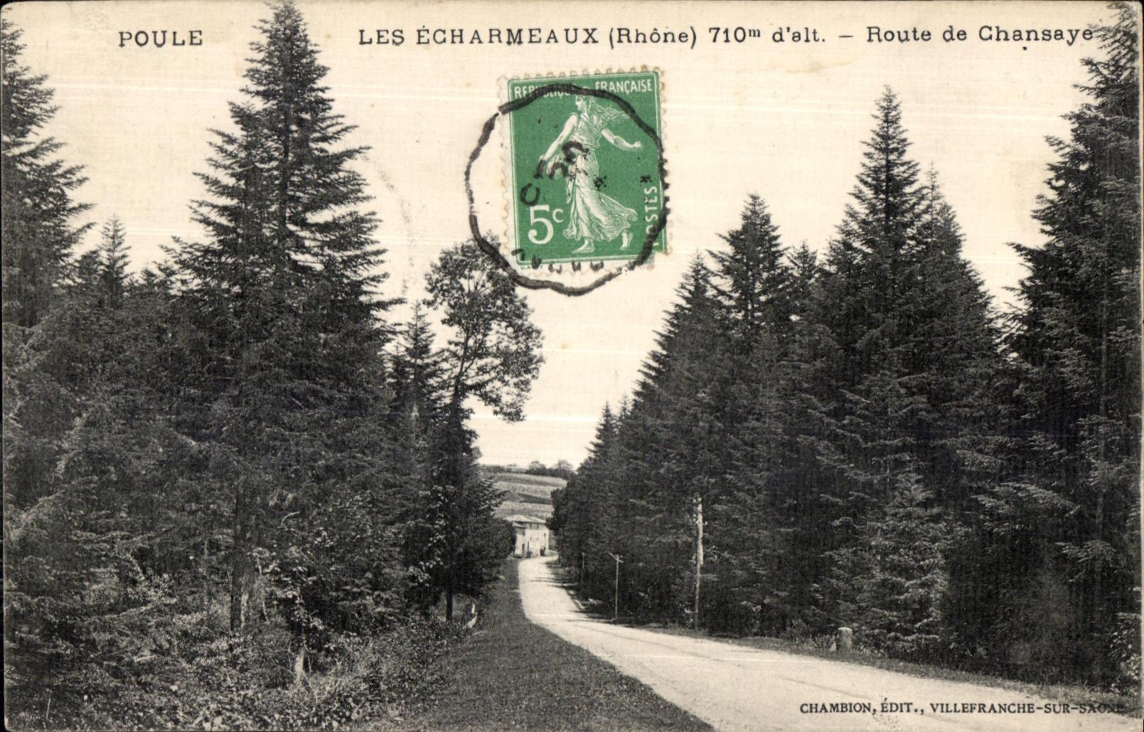 Les Echarmeaux - Route de Chansaye - CPA 
