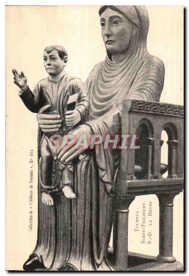 Saint Philibert — statue de la Vierge à l'Enfant — Collection de l'Abbaye de Tours, N° 114