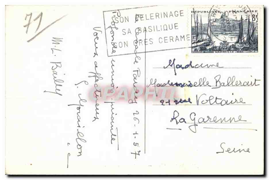 CPA Paray le Monial Le Cenacle Vue du jardin — Rückseite