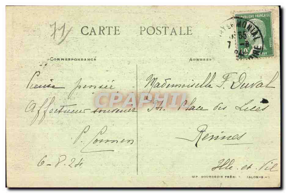 CPA Paray le Monial Interidela Chapellede la Visitation et Chasse — Rückseite