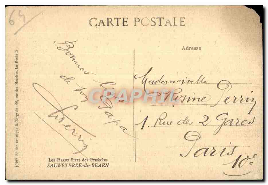 CPA Les Beaux Sites des Pyrenees Sauveterre de Bearn  — Rückseite
