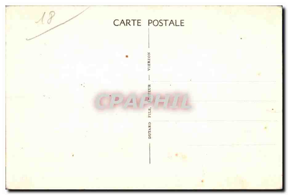 Mehun-sur-Yèvre (Cher) — Vieilles Tours du Château de Charles VII — éditeur Dutard Fils, Vierzon — Verso