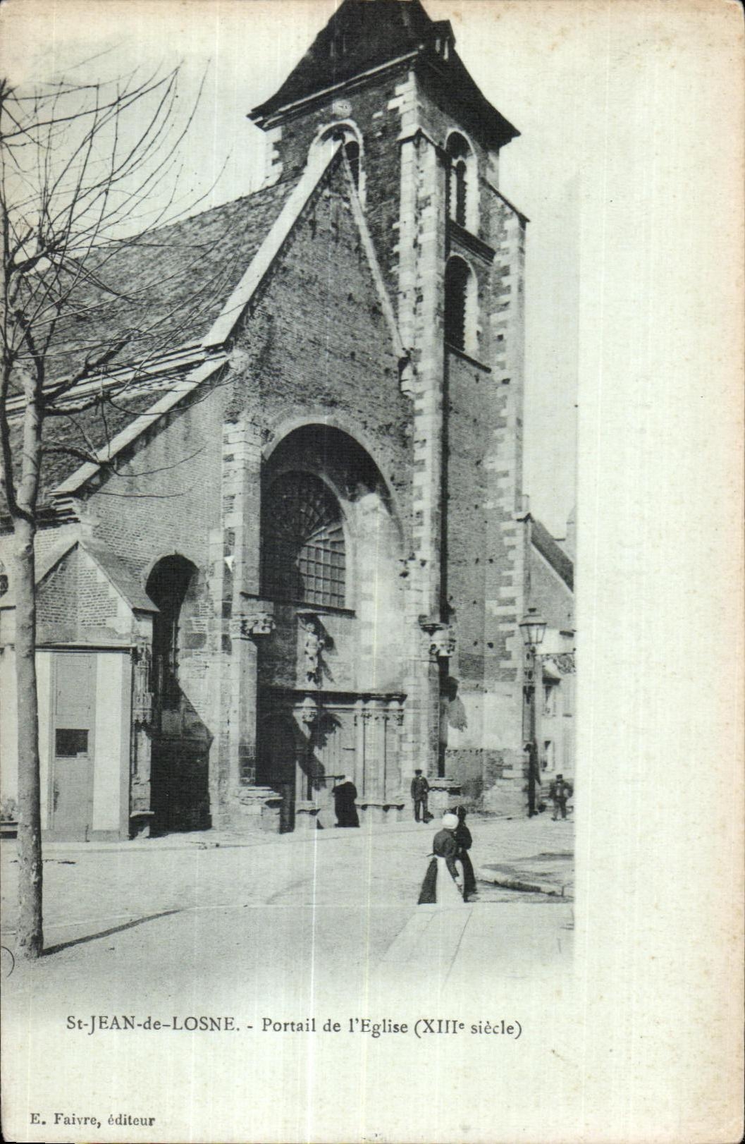 CPA St Jean de Losne Portail de I Eglise (XIII siecle)