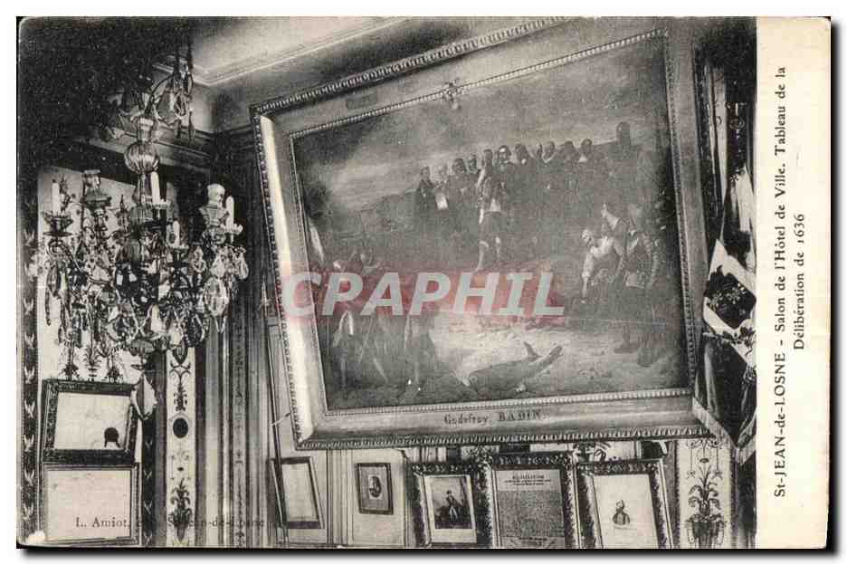 St-Jean-de-Losne - Salon de l'Hôtel de Ville - Tableau de Godefroy Badin - Délibération de 1836