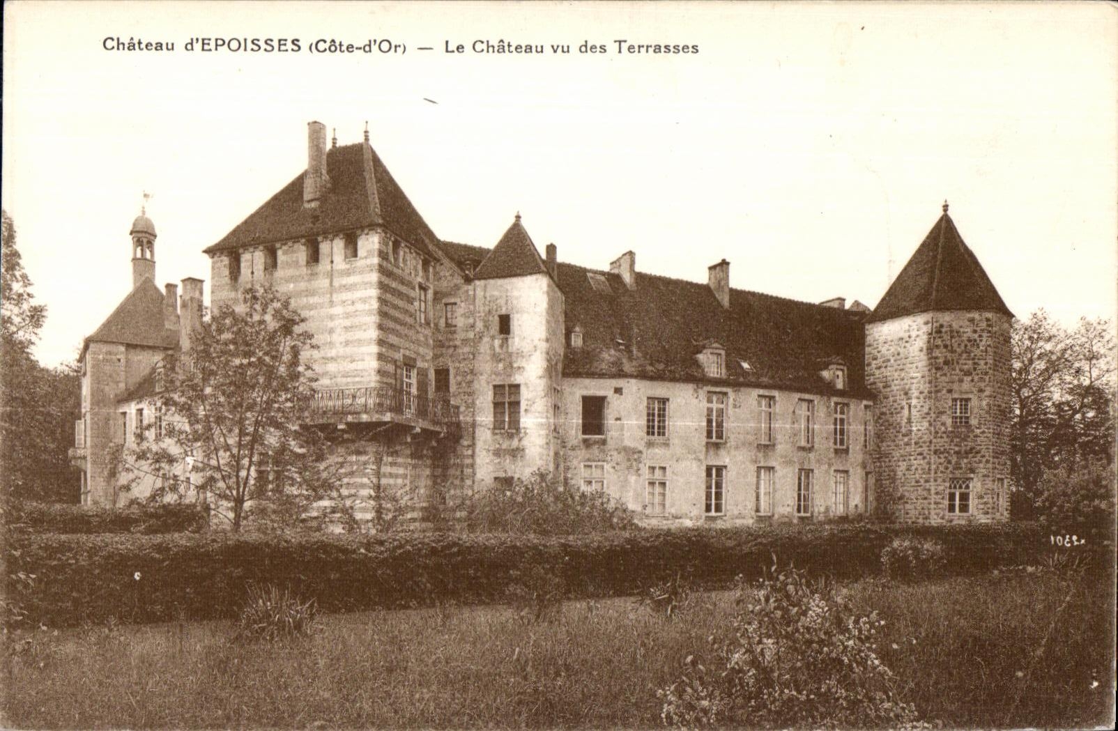 CPA Chateau d Epoisses (Cote-d Or) le Chateau vu des Terrasses