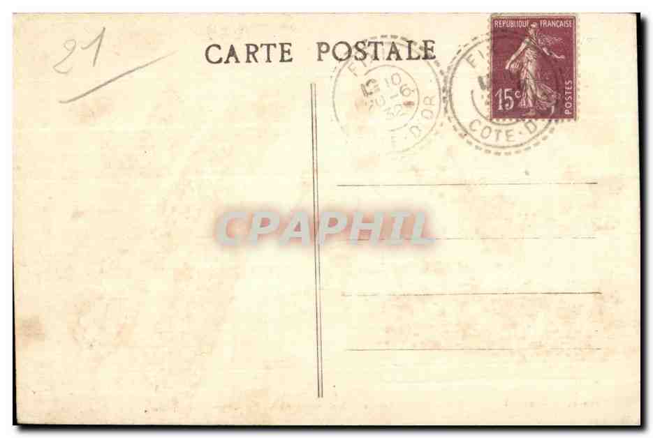 CPA Environs de Dijon Fixin Musee du Parc Noisot Napoleon — Rückseite