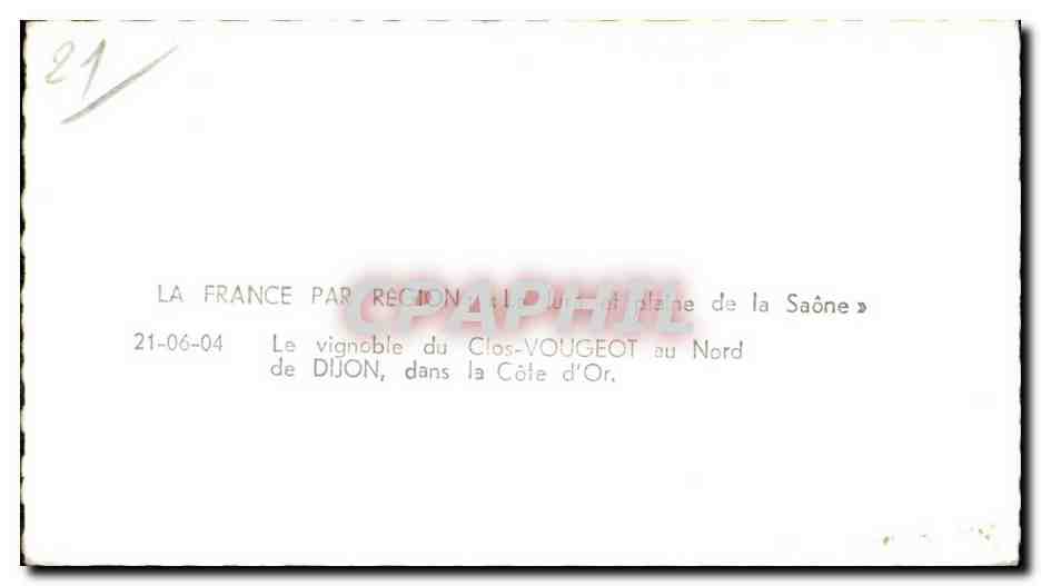 Château du Clos-Vougeot — vignoble de la Côte d'Or — éditeur LAPIE n°21 — Rückseite