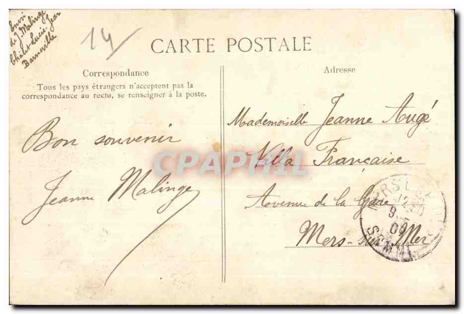 CPA La Normandie La C P A Types et Costumes Normands La Sante de la Normande Folklore  — Verso