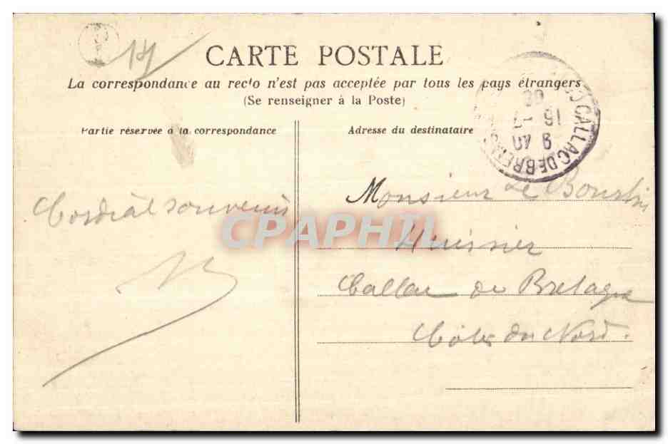 CPA Environs de Conde Sur Noireau Vallee de la Vere La route dans la Vallee — Verso