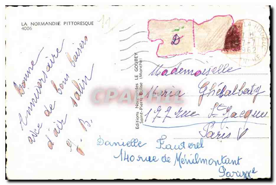 CPSM La Normandie Pittoresque Folklore Enfants — Verso