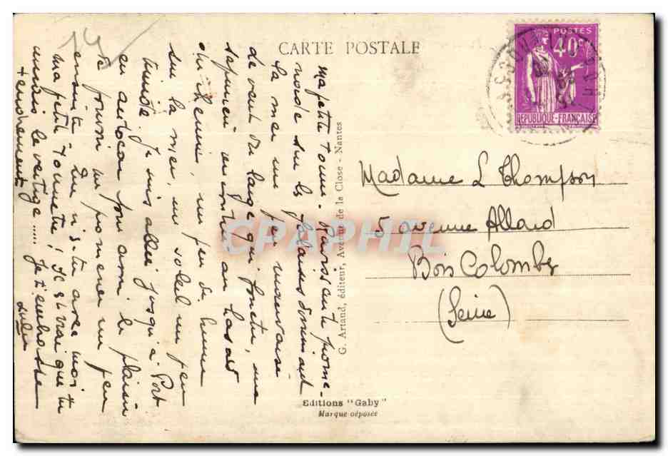 PORT-en-BESSIN (Calvados) — Un soir sur la plage — Gaby, n°55 — Verso