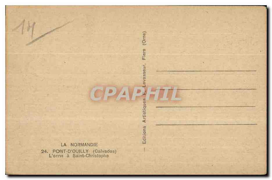 CPA Pont D Ouilliy (Calvados) La Normandie L orne a Saint Christophe — Rückseite