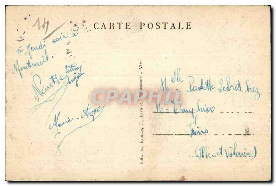 CPA Vire Un des aspects du Val ie Vire — Rückseite