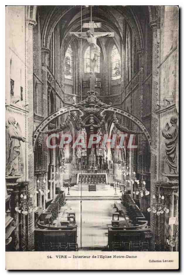 CPA Vire Interieur de I Eglise Notre Dame Christ