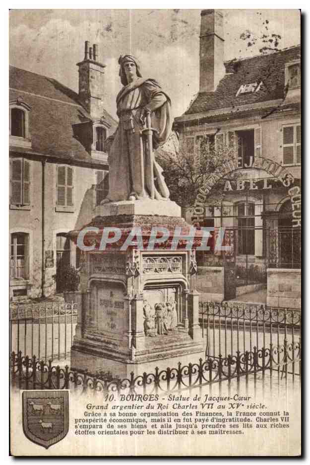 CPA Bourges Statue de Jacques Coeur Grand argentier du Roi Charles