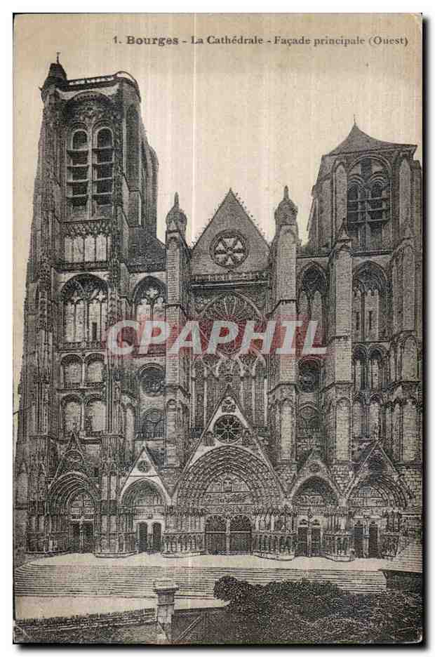 CPA Bourges La Cathedrale Facade principale (Ouest)