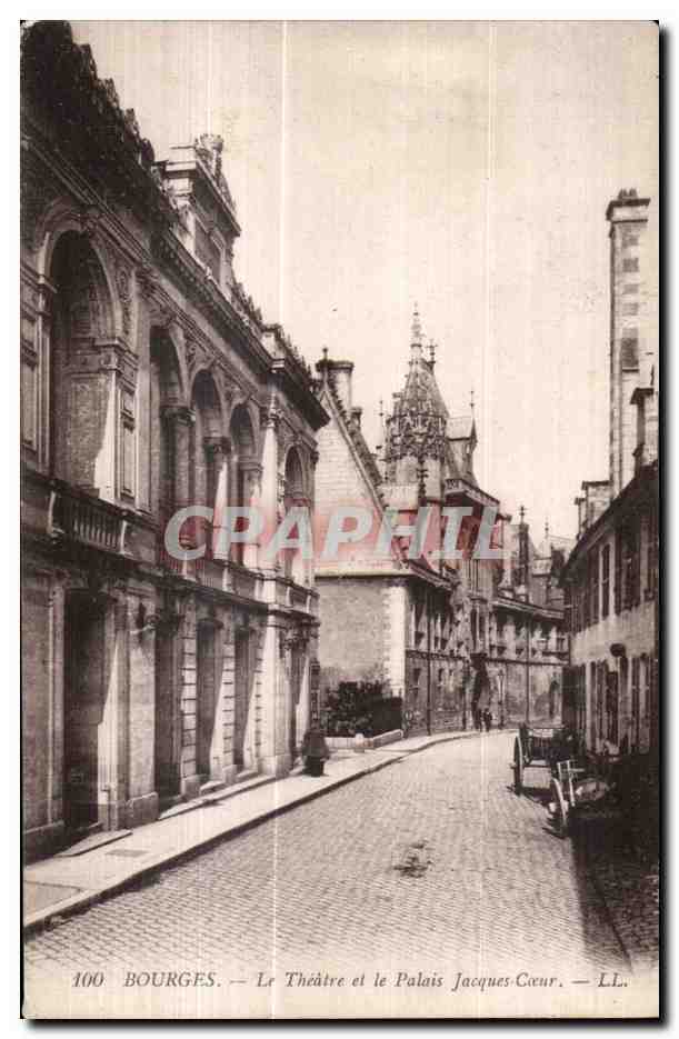 CPA Bourges le theatre et le palais jacques coeur