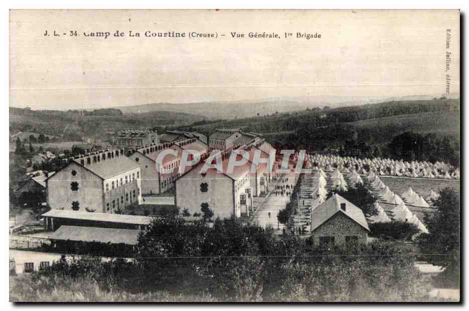 Camp de La Courtine (Creuse) — Vue Générale, 1ère Brigade — Édition Julian, éditeur
