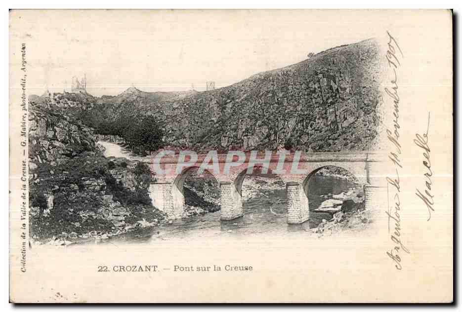 Crozant — Brücke über die Creuse — G. Matiéra, Argentan