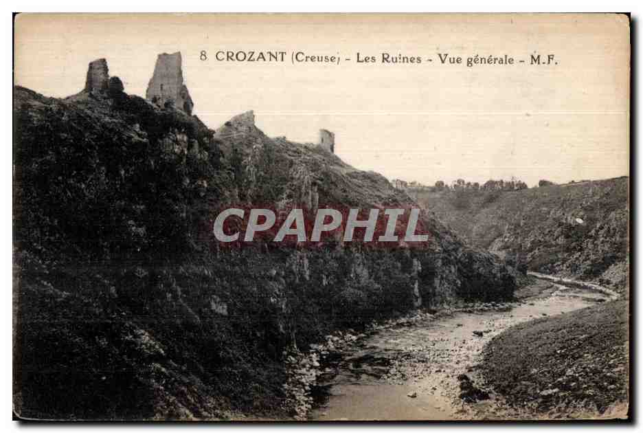 Crozant (Creuse) — Les Ruines — Vue générale — M.F.