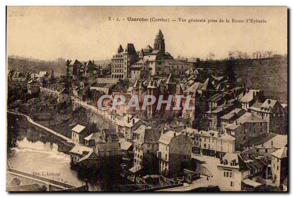 CPA Uzerche (Correze) Vue generale prise de la Route d Eyburie 