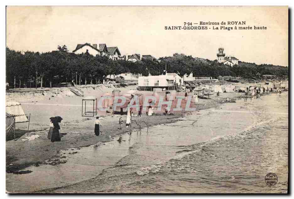 CPA Environs de royan saint georges la plage a maree haute