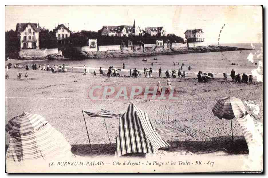 CPA Bureau St Palais Cote d Argent La Plage et les Tenles BR