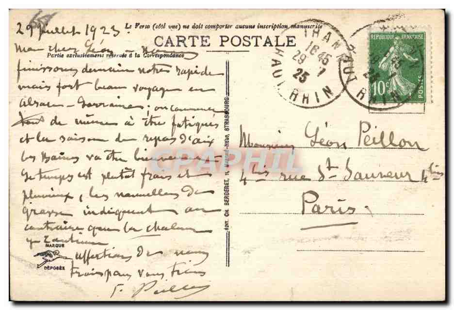 Thann - Tour des Sorcieres Cheval Horse - CPA  — Back