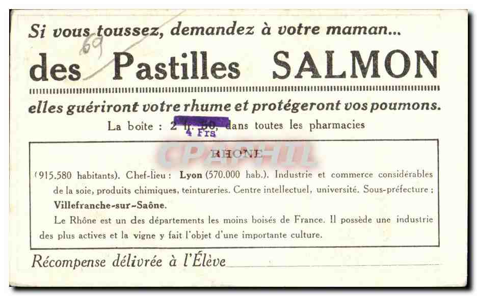 Carte image Rhone Lyon Metallurgie — Verso
