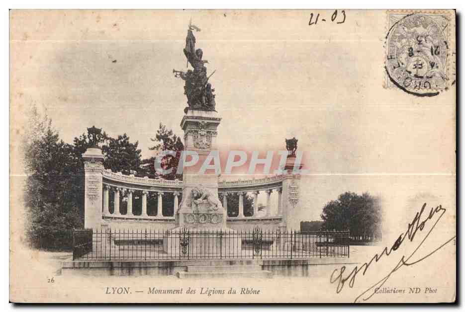 CPA Lyon Monument des Legions du Rhone