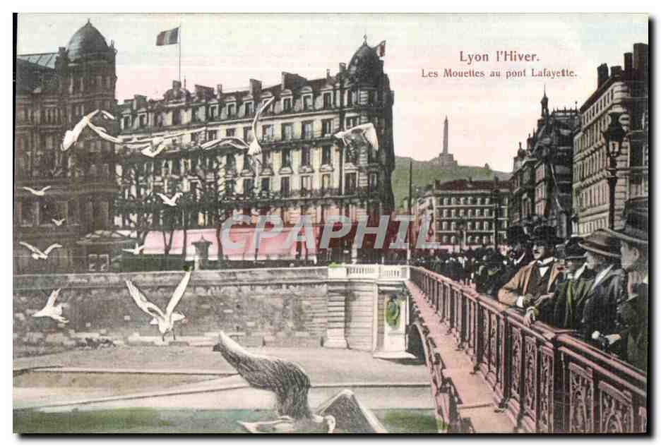 CPA Lyon L Hiver Les Mouettes au Pont Lafayette