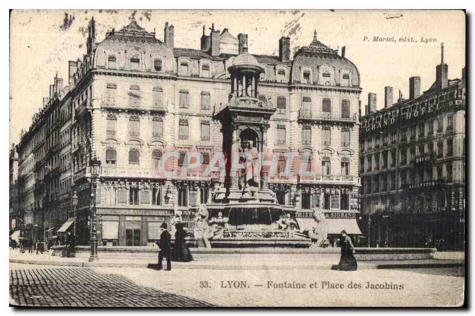 CPA Lyon Fontaine et Place des Jacobins
