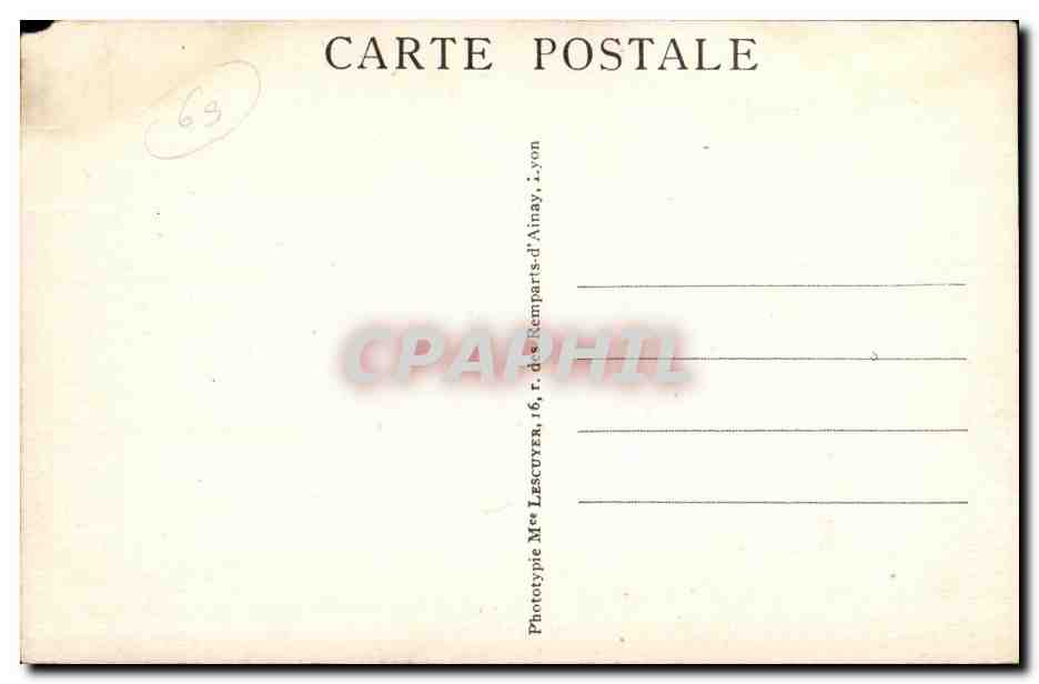 CPA Lyon La Bourse Angle Place des Cordeliers — Verso
