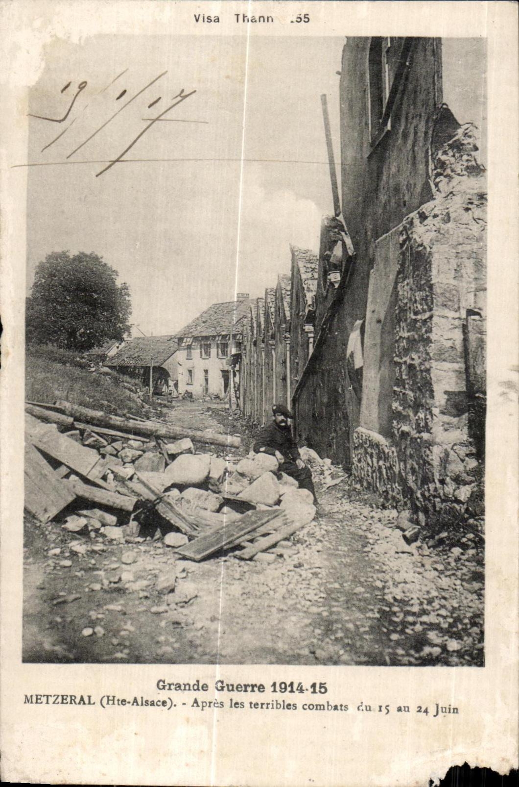CPA Grande Guerre Metzeral Apres les combats du 15 au 24 juin Militaria