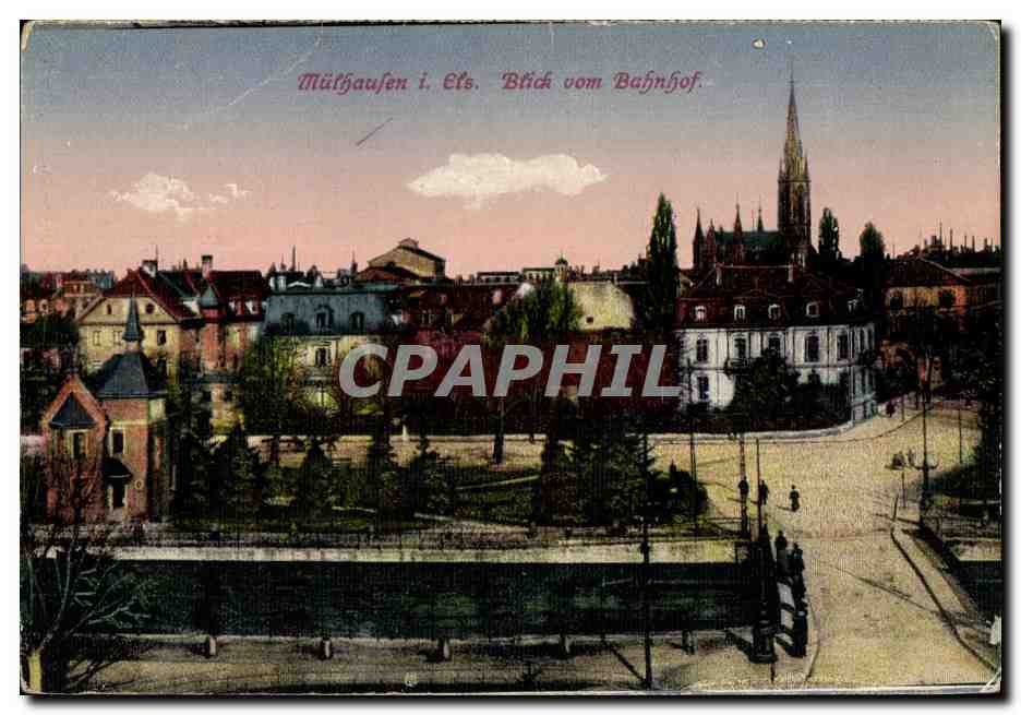 CPA Mulhausen ets btich vom bahnhof