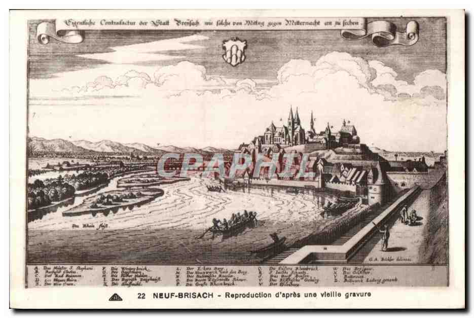 CPA Neuf brisach reproduction d apres une vieille gravure
