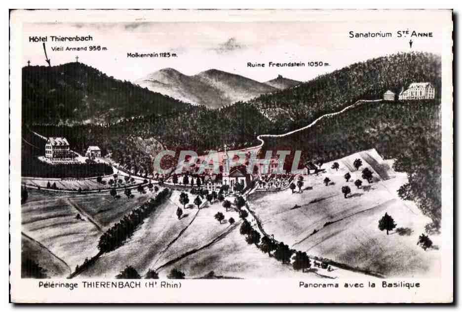 Pélerinage THIERENBACH (H. Rhin) — Panorama avec la Basilique — éditeur CRAPHIL