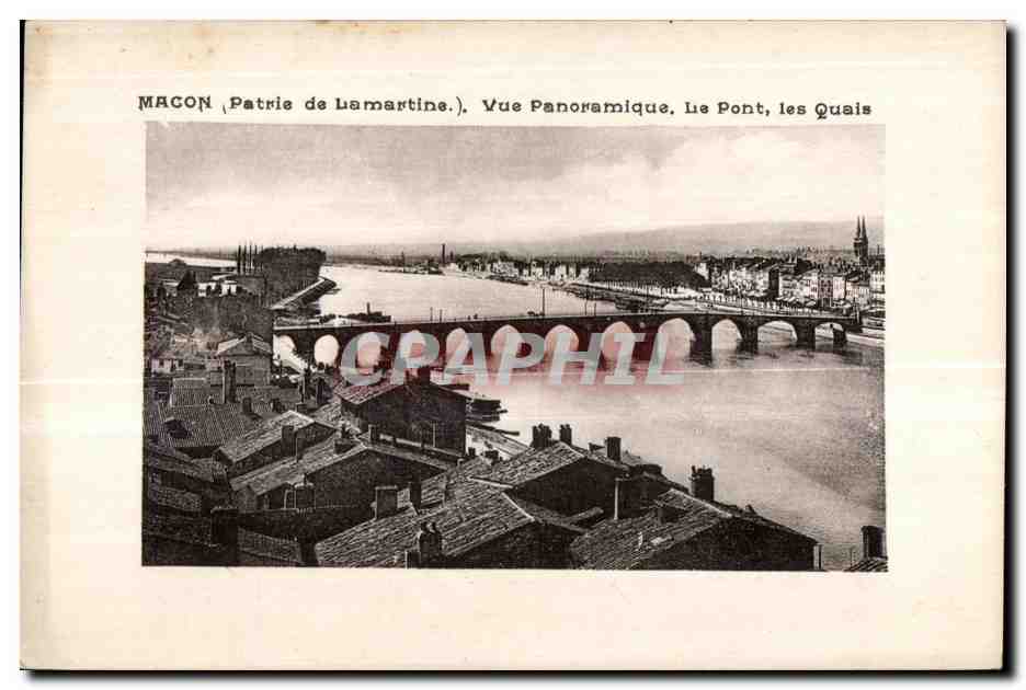 CPA Macon (Patrie de Lamartine) Vue Panoramique Le Pont les Quais