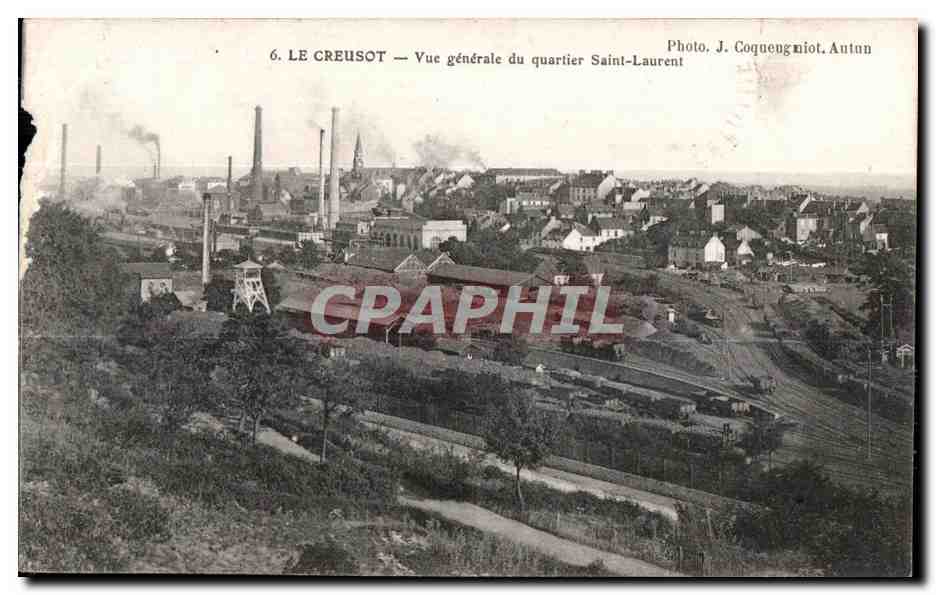 Le Creusot — Vue générale du quartier Saint-Laurent — Photo. J. Coquengniot, Autun
