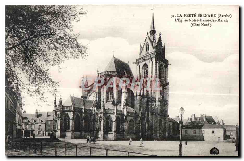 CPA La Ferte Bernard (Sarthe) L Eglise Notre Dame des Marais (Cote Nord)