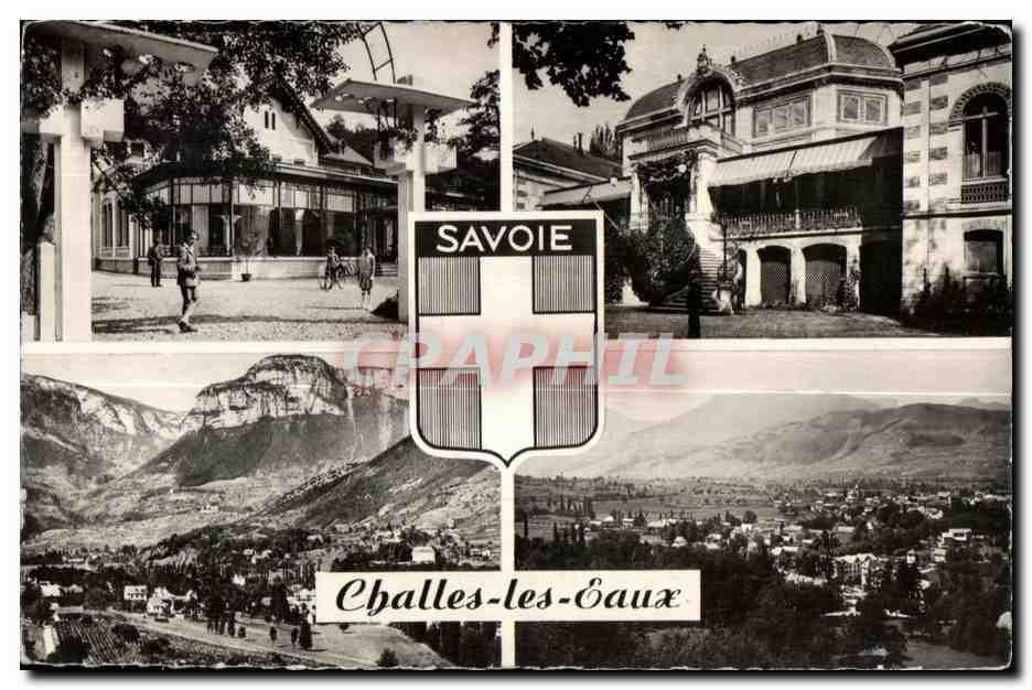 CPA Challes les Eaux L Etablissement Thermal Le Cosino Les Monts Nivolet et Penay Vue generale