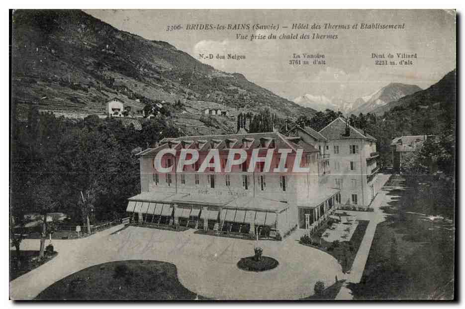 CPA Bourg Saint Maurice (Savoie) Hotel des Thermes et Etablissement Vue prise du chateau des Thermes