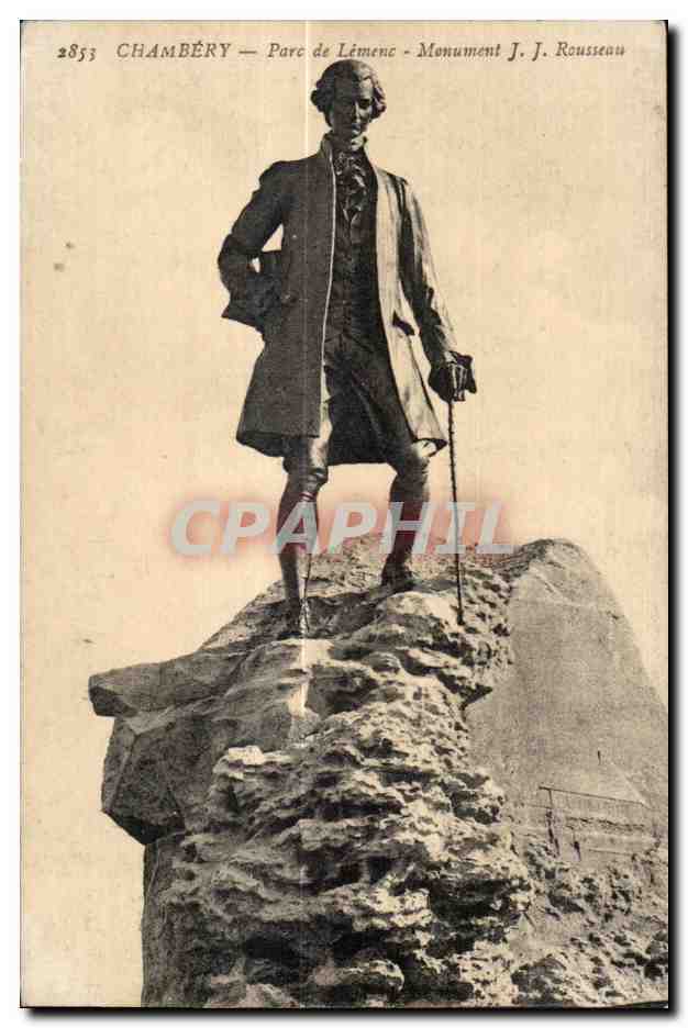 CPA Chambery parc de Lemen monument J J Rousseau