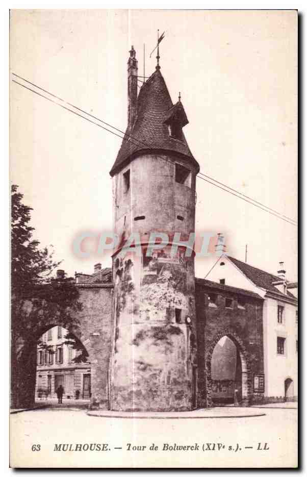 CPA Mulhouse tour de bolwerck (xlv s )